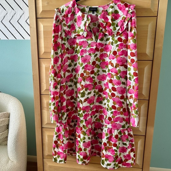 Who What Wear Dresses & Skirts - Who What Wear Floral Long Sleeve Mini Dress with Ruffle Collar